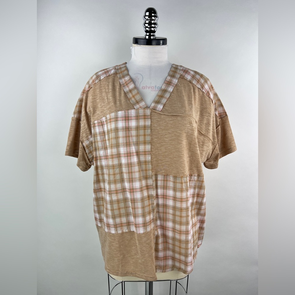 💚 3066. Patchwork Oversized Short Sleeve